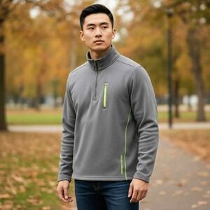 Men's Under Armour Gray 1/4 Zip Pullover Long Sleeve Athletic Shirt Size L